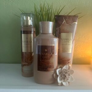 Bath & Body Works New (3) Pc VANILLA CAFE Body Care Set